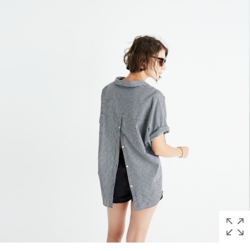 Madewell Gingham Courier top size L